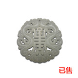 和田玉寿字纹镂空雕玉牌