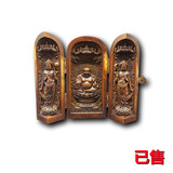黄杨木三开佛龛