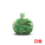 翡翠福寿花鸟纹鼻烟壶