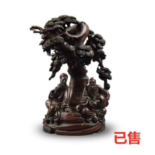 竹雕人物故事摆件