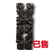 檀木镂空雕灵芝如意镇尺