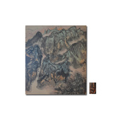 巨石款山水画